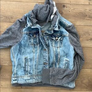 American eagle bleached denim hoodie